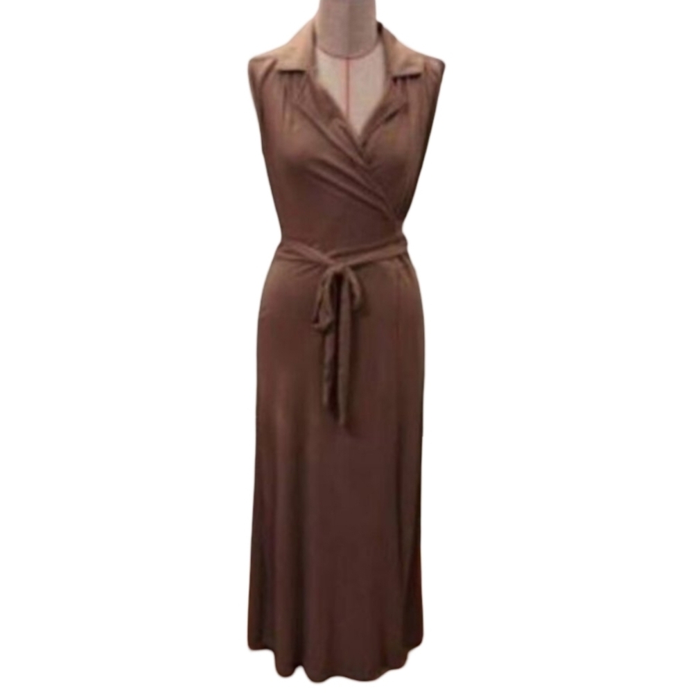 Anthropologie PORRIDGE Wrap Maxi Shirtdress Tan XS NWT
